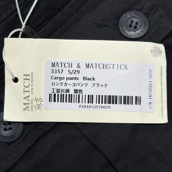 Matchstick Cargo Pants Mens 29x31 Black Grunge Skater Y2K Gorpcore Utility NEW - Picture 8 of 11